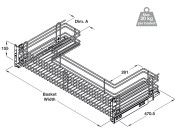 PO Undersink Wire Basket Set 900mm SCP