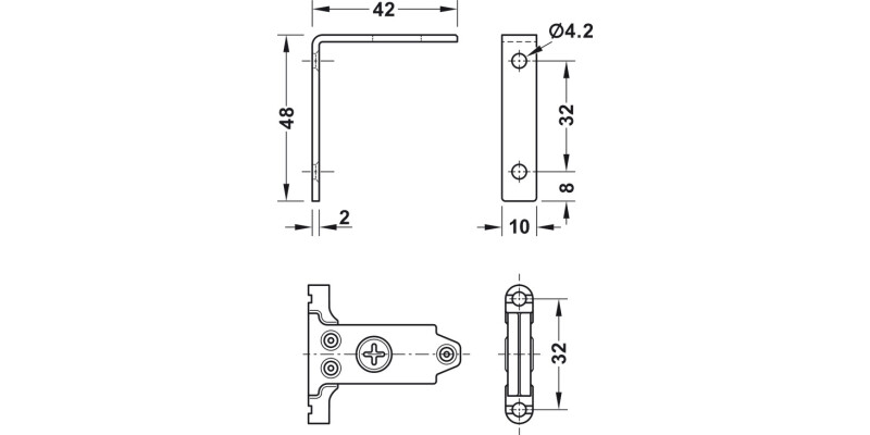 MX Slim A Fnt Brkt 175mm Metal