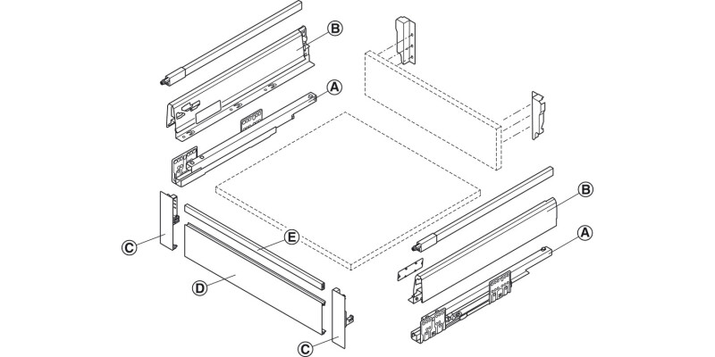 MXS Front Cross Rail Set 1100mm Alu Gry