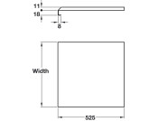 Undersink Liner Alu 18mm Brd 525x600mm