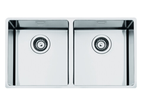 Sink, 2.0 Bowl, Stainless Steel, Smeg Mira