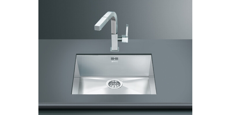 Sink, 1.0 Bowl, Stainless Steel, Smeg Quadra