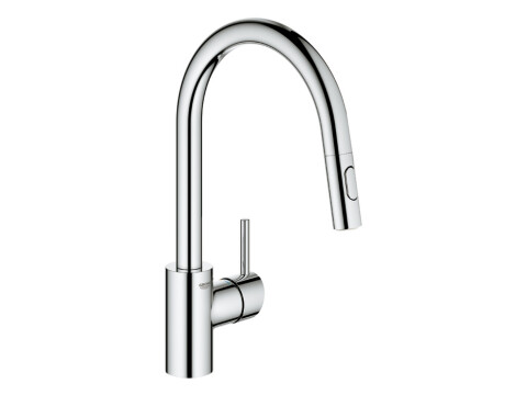 Mixer Tap, Single Lever, with Pull Out Spray, C-Spout, GROHE Concetto