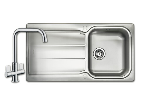 Glendale Single Bowl Sink and Aquaquad Tap Set, Rangemaster