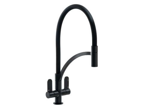 Mixer Tap, Dual Lever, with Pull Out Spray, C-Spout, Abode Genio Professional