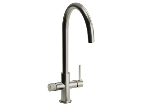 Filter Tap, Dual Lever, 3-in-1 Tap for Hot, Cold and Filtered Water, C-Spout, Ab