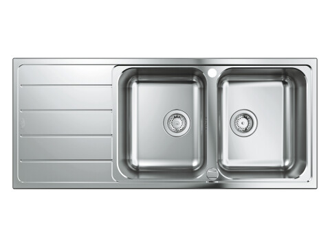 Sink, 2.0 Bowl, Stainless Steel, GROHE K500