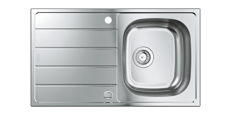 Sink, 1.0 Bowl with Drainer, Stainless Steel, GROHE K200