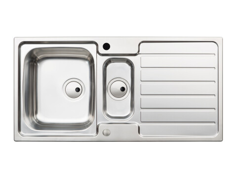 Sink, 1.5 Bowl, Stainless Steel, Abode Neron