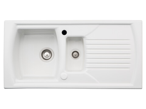Sink, 1.5 Bowl, Ceramic, Abode Milford