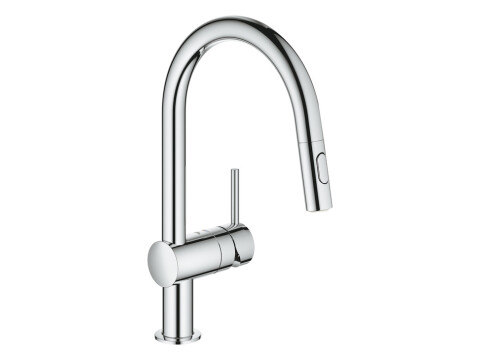 Mixer Tap, Single Lever, with Pull Out Spray, C-Spout, GROHE Vento