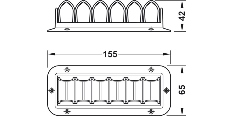 Cable Guide 155x65mm Horizontal Pl Blk