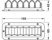 Cable Guide 155x65mm Horizontal Pl Blk