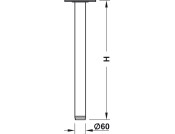 Leg w Adj D60x710mm Pl Blk/St SS Col