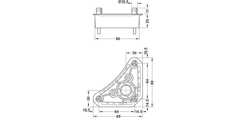 AXILO 48 Plinth Leg Top Sec Triangle PF