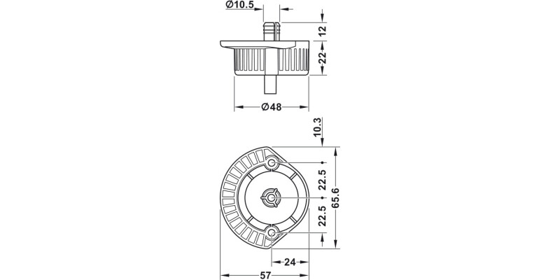 AXILO 48 Plinth Leg Top Sec Rnd PF