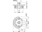 AXILO 48 Plinth Leg Top Sec Rnd w Lug PF