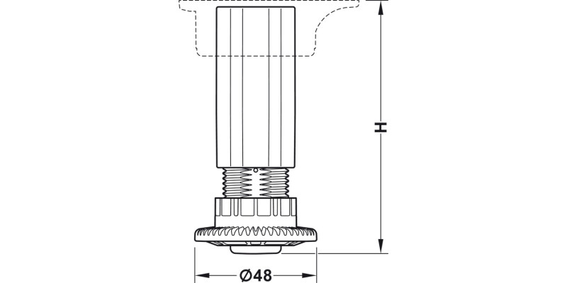 AXILO 48 Plinth Foot/Shaft H150mm Plug