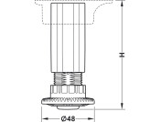 AXILO 48 Plinth Foot/Shaft H150mm Plug
