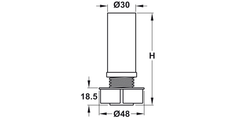 Plinth Foot+Shaft 120mm Pl Blk