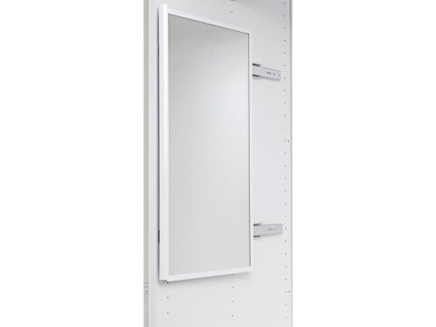 Pull Out Pivoting Mirror, Unhanded, Bright Anodised Aluminium