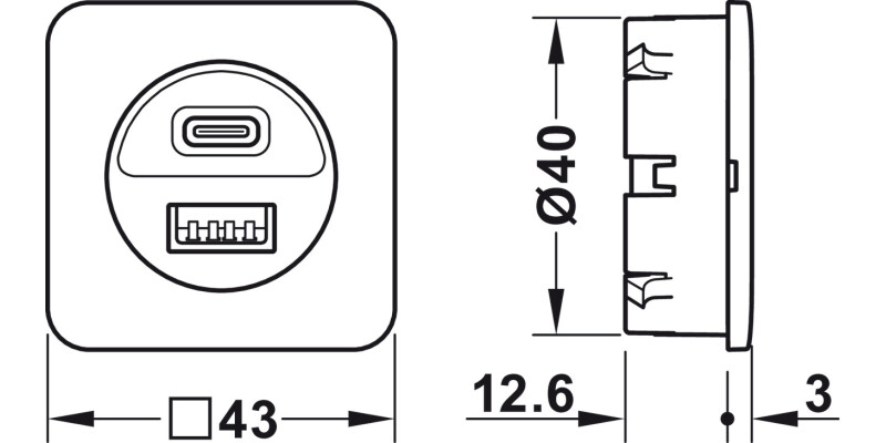 Loox5 USB Charging Station 12V/14W/Wht