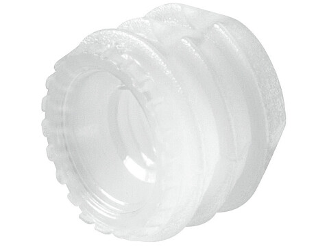 Glue In Sleeve, M4 - M8 Internal Thread, Plastic, with Grooves for Glue