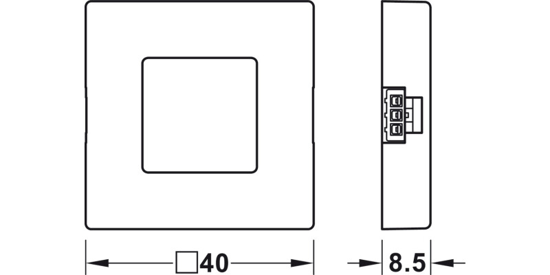 Loox 40x40mm Door Switch Pl Slv