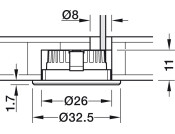 Loox LED2090 Bezel RM D32.5mm Pl Ant