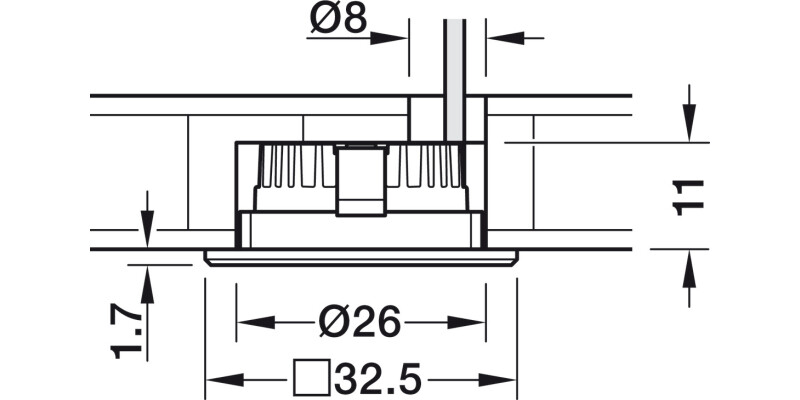 Loox LED2090 Bezel RM 32.5x32.5mm Pl Ant