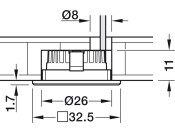 Loox LED2090 Bezel RM 32.5x32.5mm Pl Ant