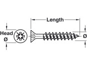Multipurpose Scr Prt Csk PZ D5.0x70mm
