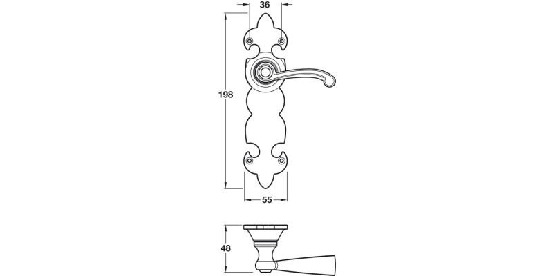 Fleur-De-Lys Lvr Hdls+Plt Lock Std KW BA