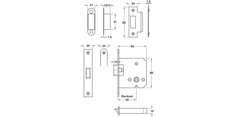 Startec Mort Latch 55/84 Rad SSS