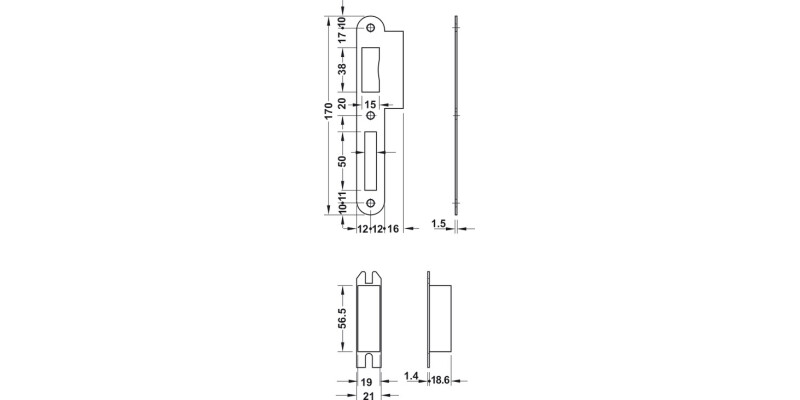 Startec Mort P.Cyl Lock Sqr 55/84mm Blk