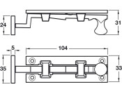 Knob Slide Act Bolt 100mm Necked BA