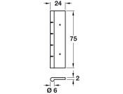 Dummy Hinge 75x24mm Brass Pol Chr Plt
