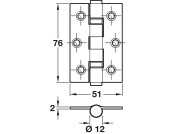 Butt Hinge BB Sqr 76x51mm 201 SSS