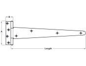 Med Pattern Tee Hinge 461x130mm St Blk
