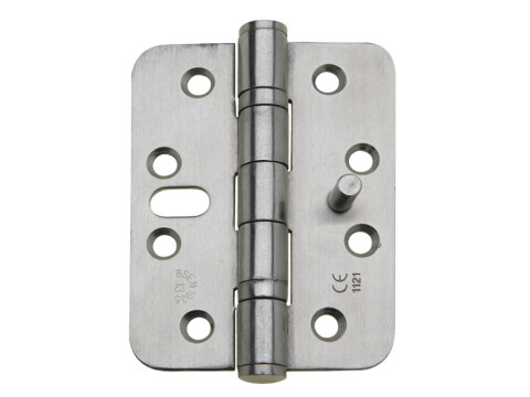 Butt Hinge, Security, 102 x 76 mm, Radius Corners, Stainless Steel