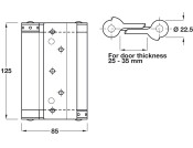 Spring Hinge Dbl Act 125x85mm St Slv