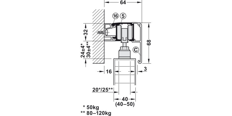 Slido D-Li11 50P FitSet 1Dr wo SC