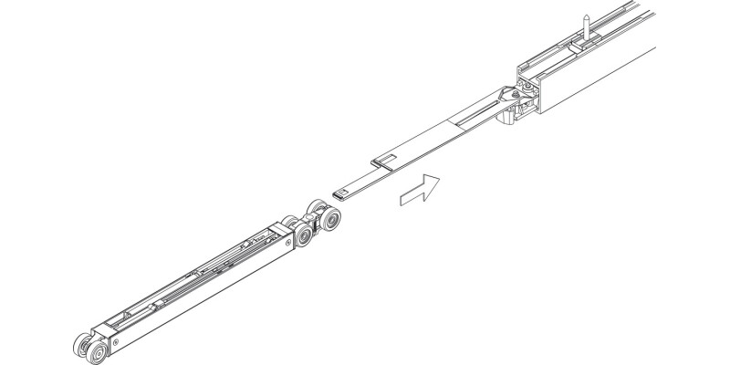Mounting Profile, for Sliding Interior Doors, Hawa-Junior 80