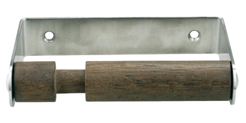 Toilet Roll Holder, with Wooden Sprung Roller, Cubicle Fittings