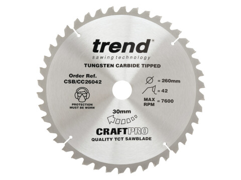 Saw Blade, &Oslash; 260 mm, Mitre Saw Crosscutting, Trend