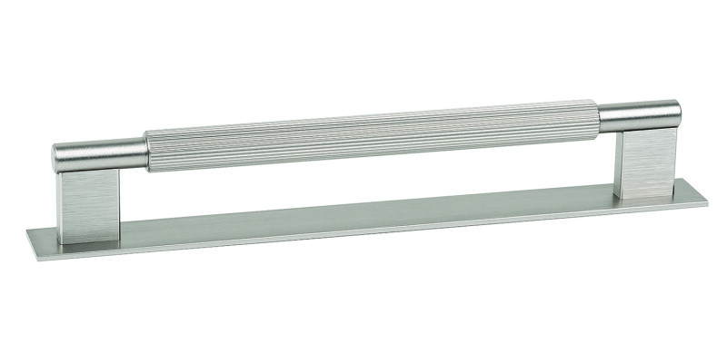 D Pull Handle with Backplate, Aluminium, Fixing Centres 192-1178 mm, Arpa