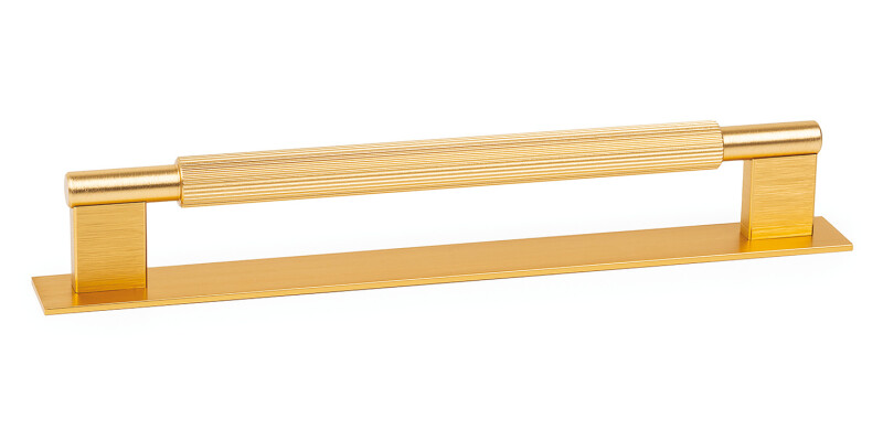 D Pull Handle with Backplate, Aluminium, Fixing Centres 192-1178 mm, Arpa
