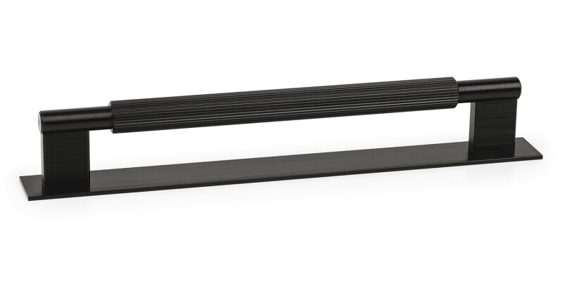 D Pull Handle with Backplate, Aluminium, Fixing Centres 192-1178 mm, Arpa