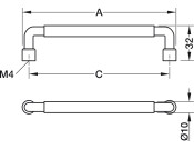 Tocco Pull Hdl ZA Bru Gold Col 160mm cc