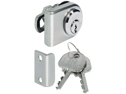 Glass Door Cylinder Lever Lock, with Nut Attachment, for Glass Panels from 4-10